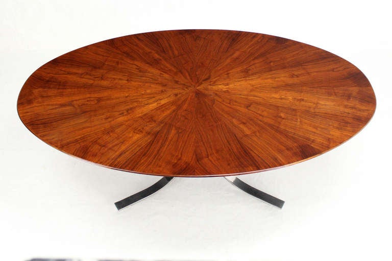 Mid Century Modern Oval Walnut Dining Table by Borsani 2