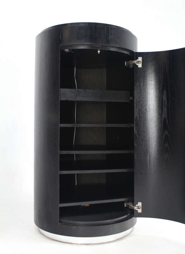 Mid-Century Modern Swivel Light-Up Pedestal Cabinet 3