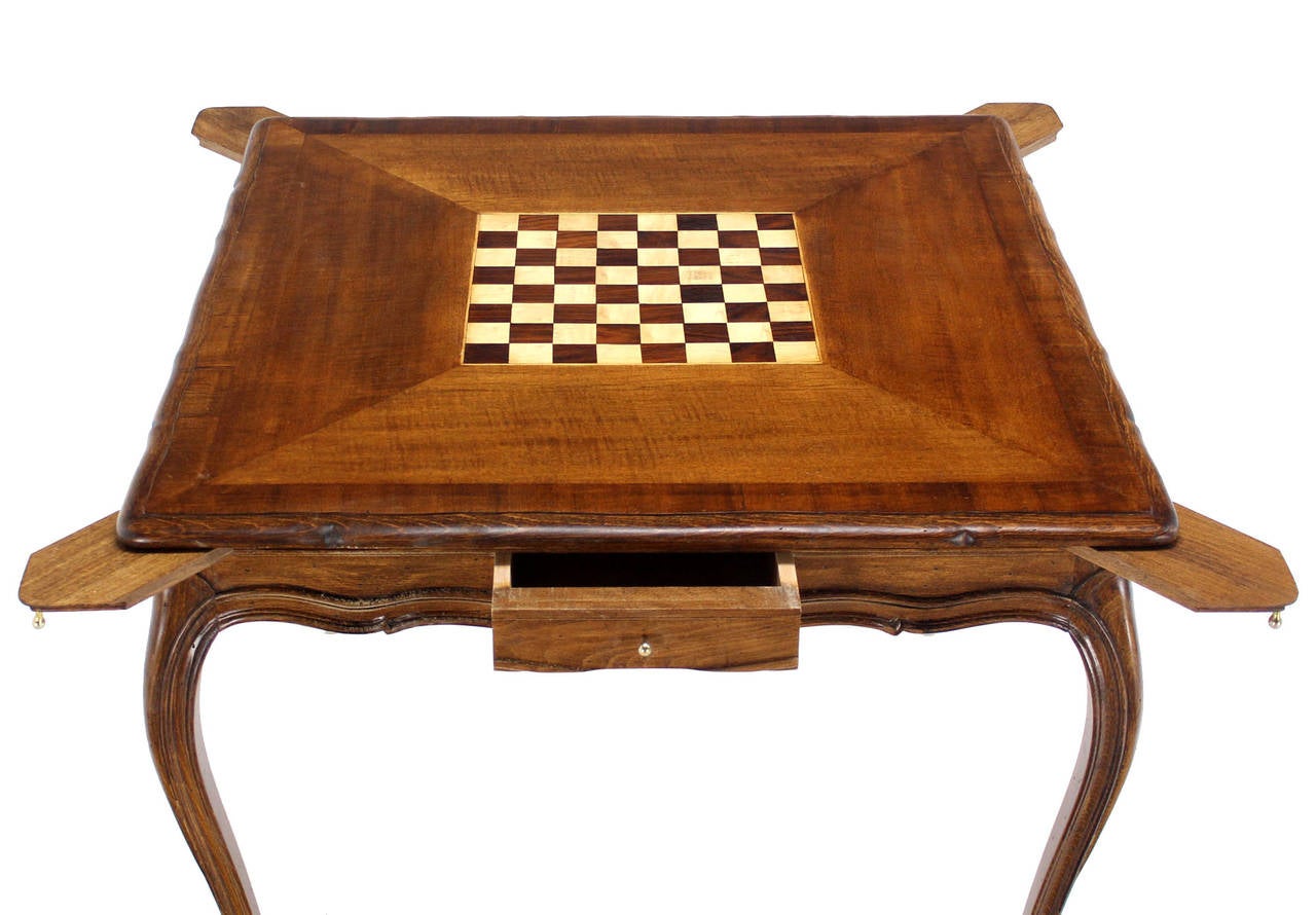 Walnut Game Table with Built-In Chess Board 2