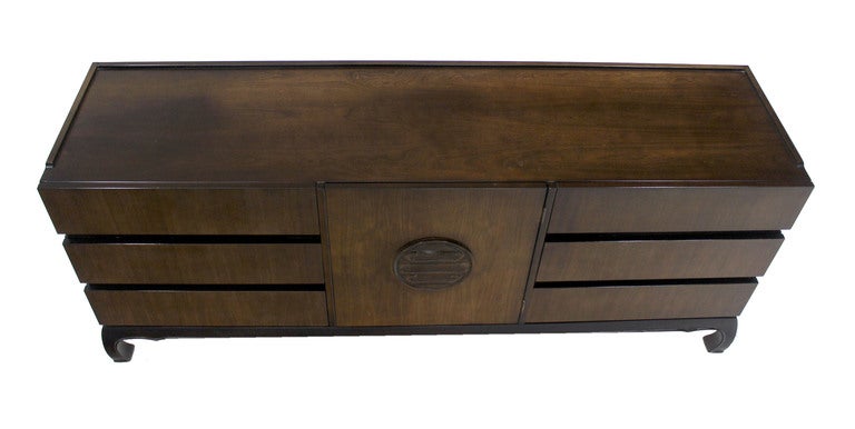 Mid-20th Century Mid-Century Modern Long Walnut Dresser