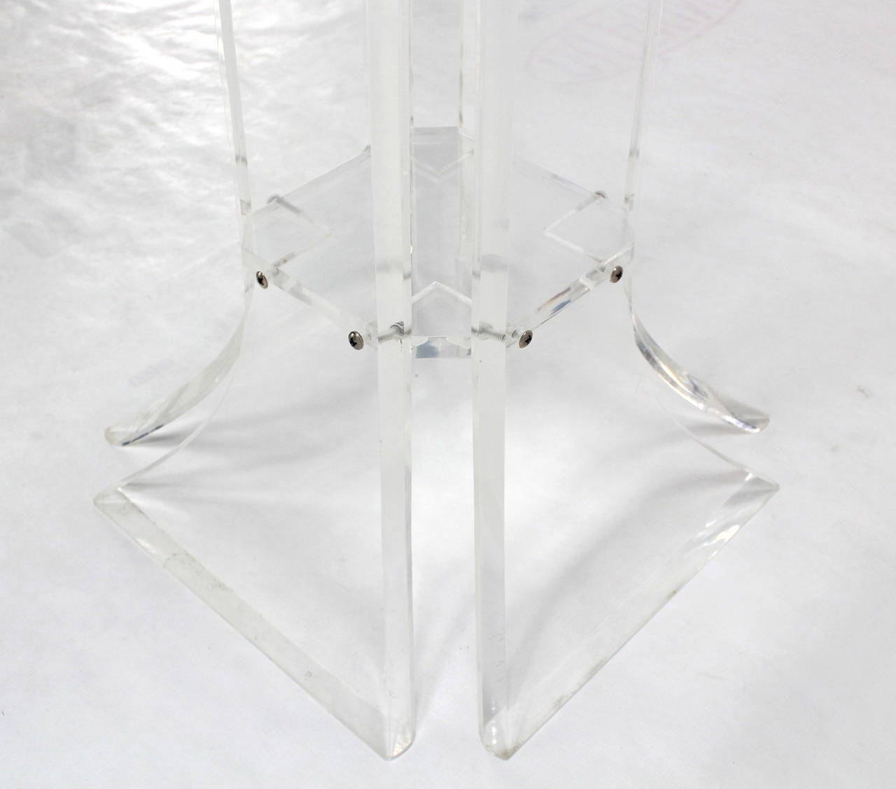 Hexagon Glass-Top and Lucite Base Center Table In Excellent Condition In Rockaway, NJ