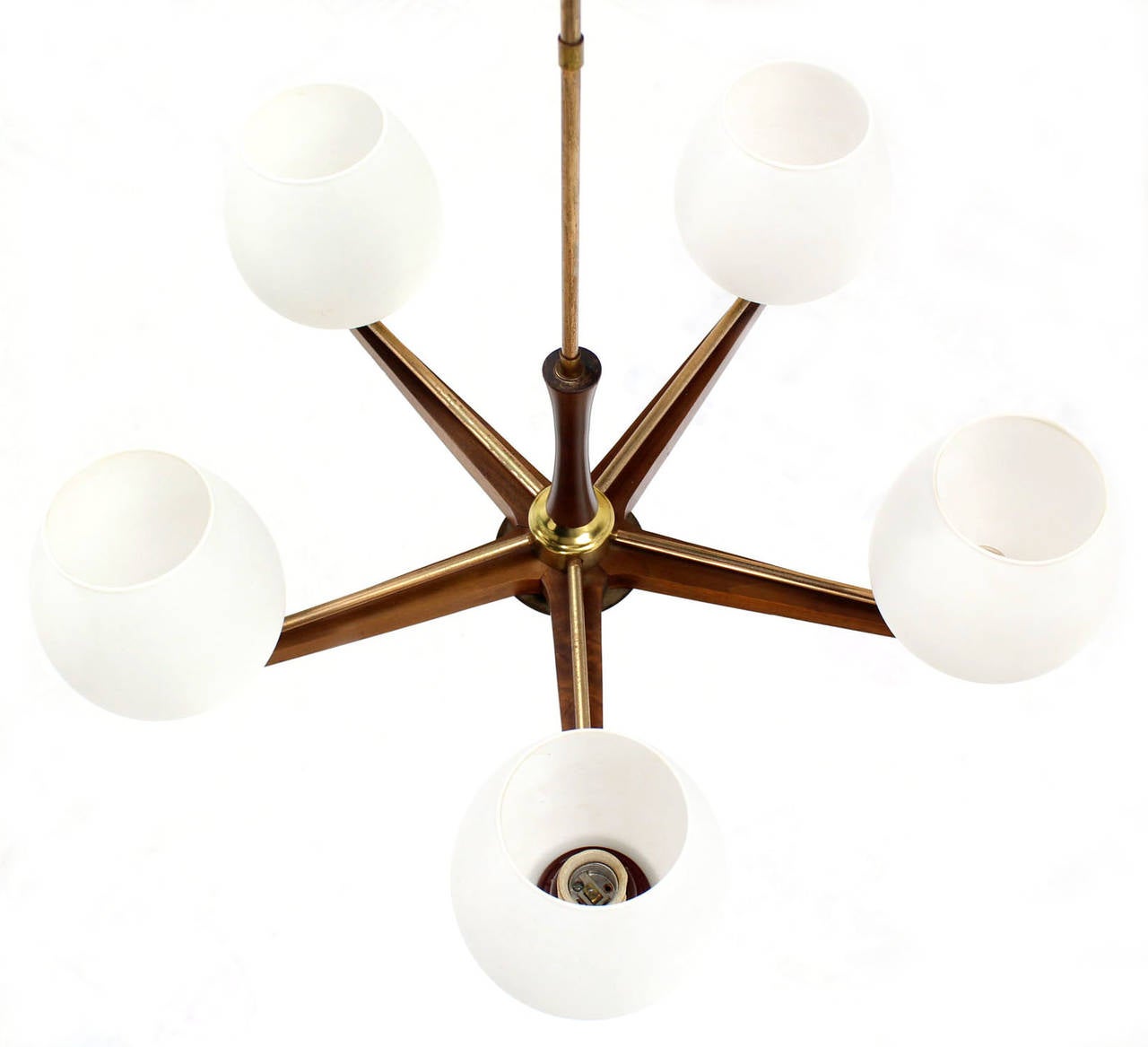 Champagne Glass Shade Danish Modern Light Fixture at 1stdibs