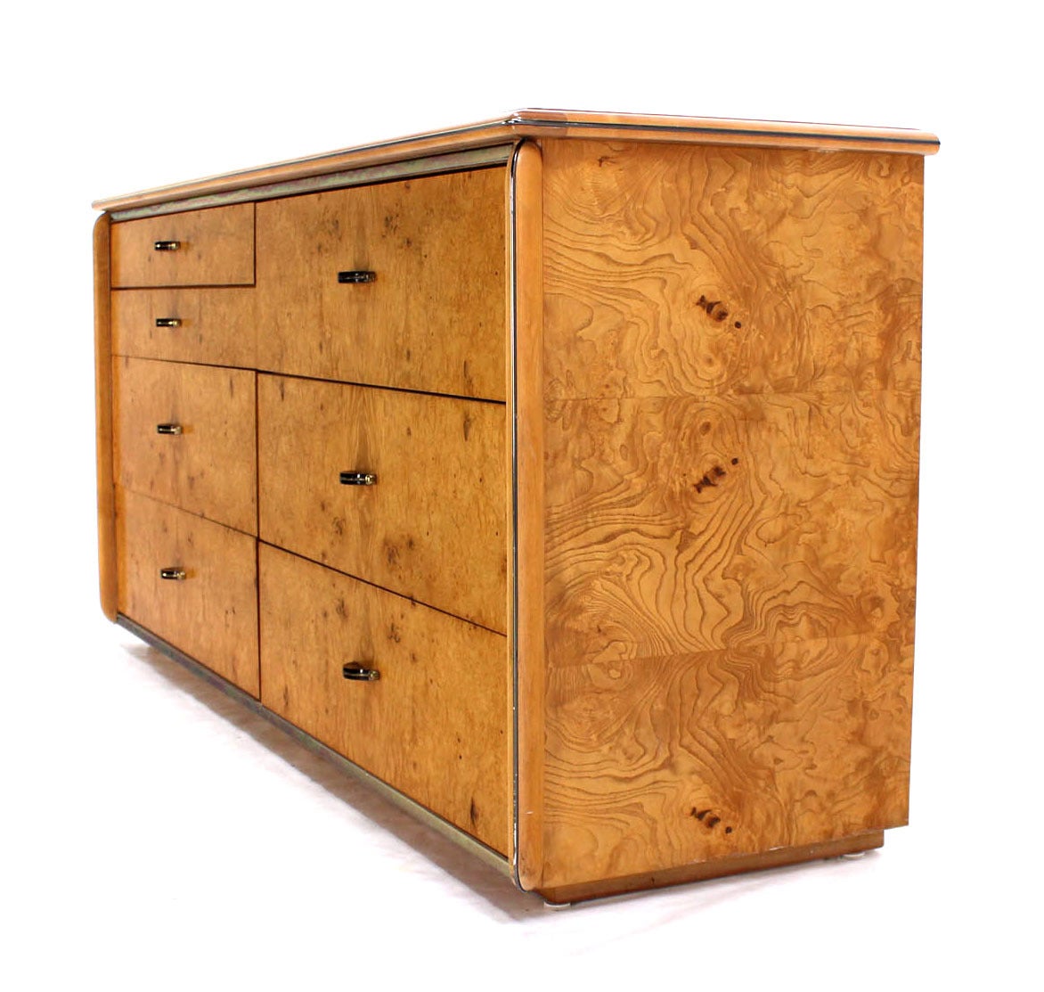 Burl Wood Midcentury Long Dresser or Credenza 2