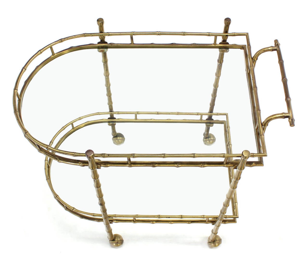 Faux Brass Bamboo Two-Tier Tea Serving Cart 1