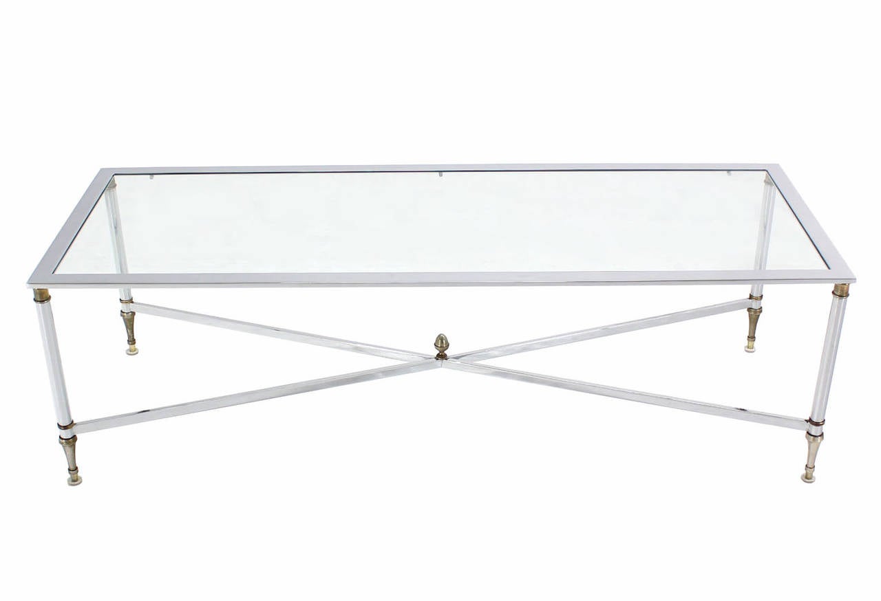 brass and glass rectangular coffee table