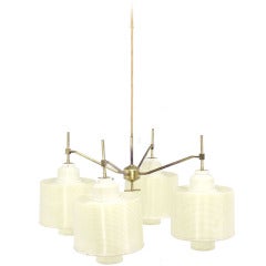 4 White Acrylic Shade Mid Century Modern Adjustable Light Fixture Chandelier 10