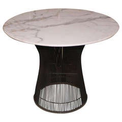 Warren Platner for Knoll Mid Century Modern Marble Top Side Table Bronze Base