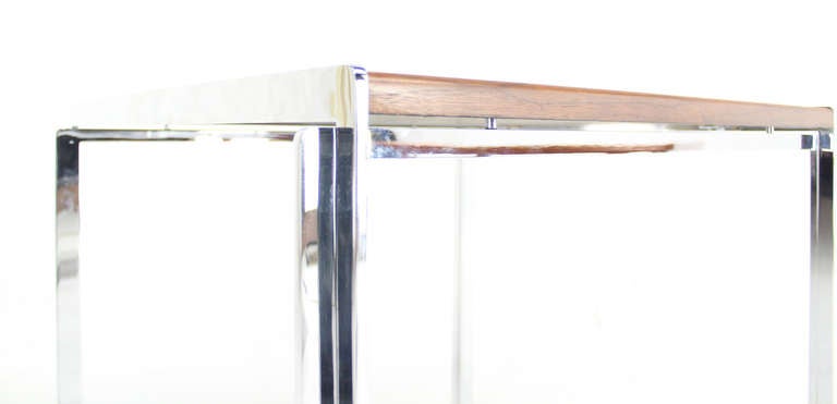 Mid-Century Modern Stow Davis Walnut and Chrome Coffee Table 2