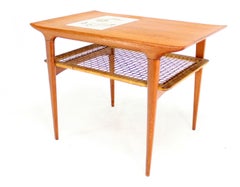 Vintage Danish Modern Mosiac Tile-Top Teak Side or End Table