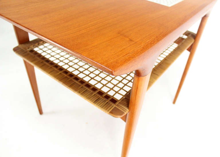 Danish Modern Mosiac Tile-Top Teak Side or End Table 2