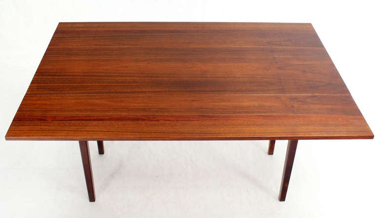 Danish Mid Century Modern Walnut Drop Leaf Dining or Console Table 1