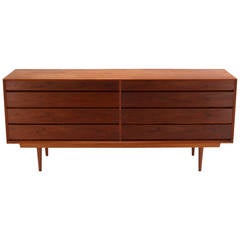 Danish Modern Eight-Drawer Teak Dresser