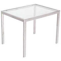 Chrome and Glass Mid-Century Modern Side Table 1