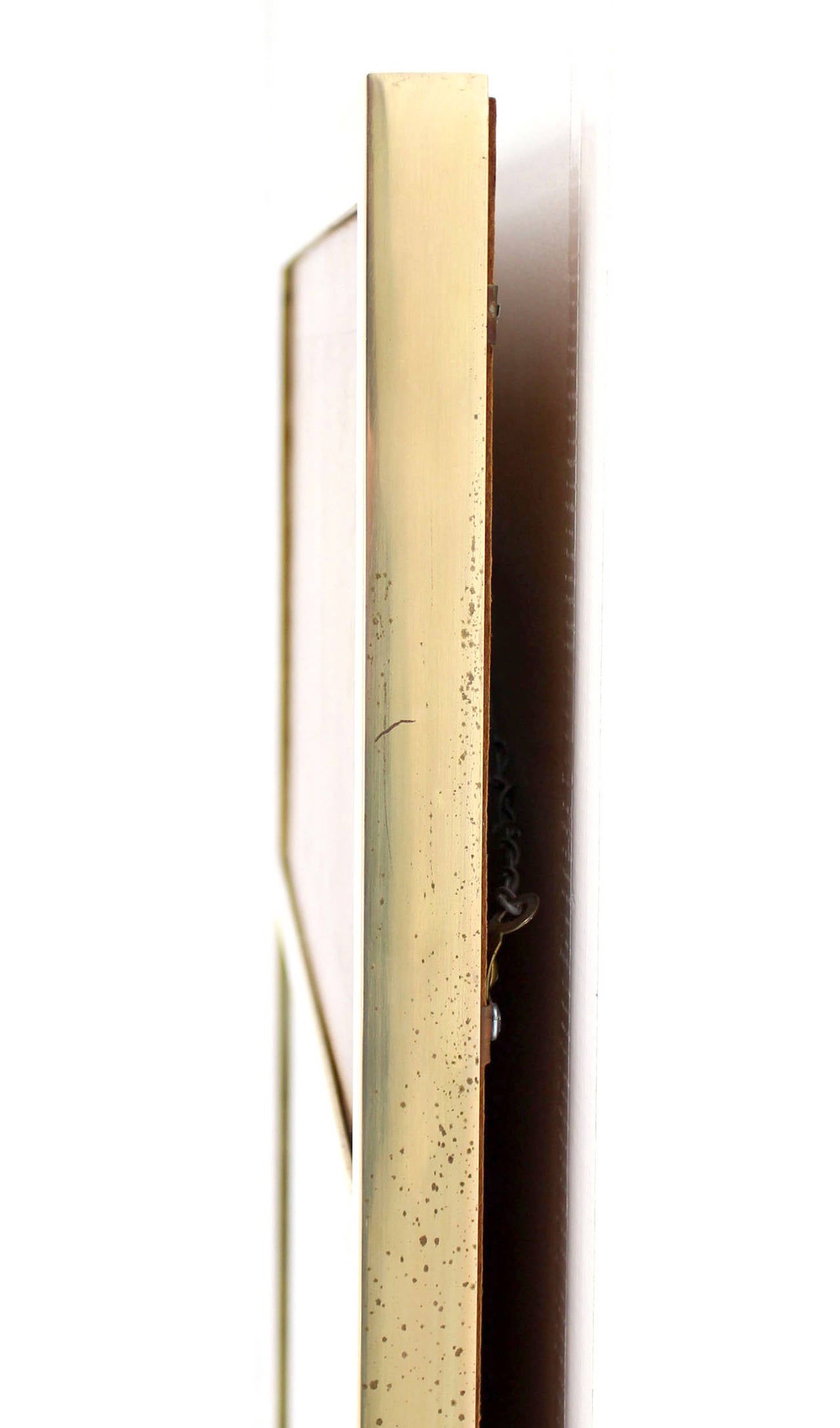 Solid Brass Frame Mid-Century Modern Rectangular Mirror 1