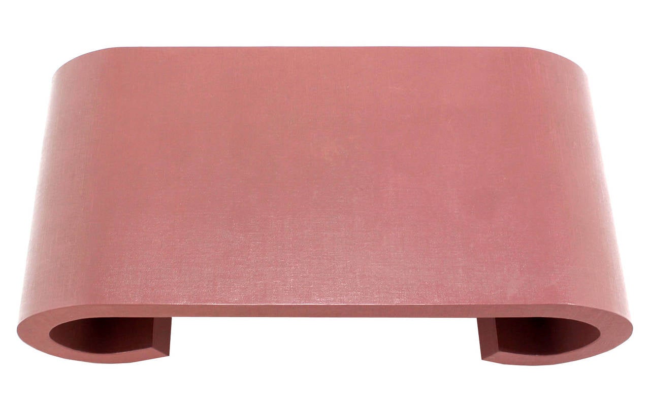Nice shape mid century modern coffee table atr. to Karl Springer.
