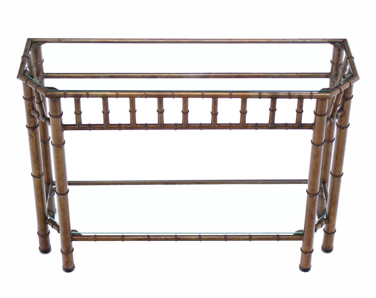 faux bamboo console table