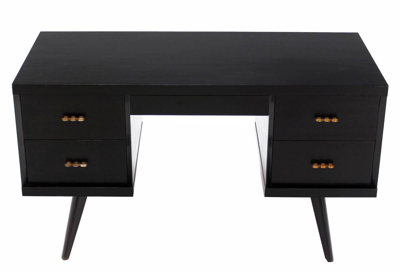 Very nice mid century modern black lacquer desk in style of V. Kagan.