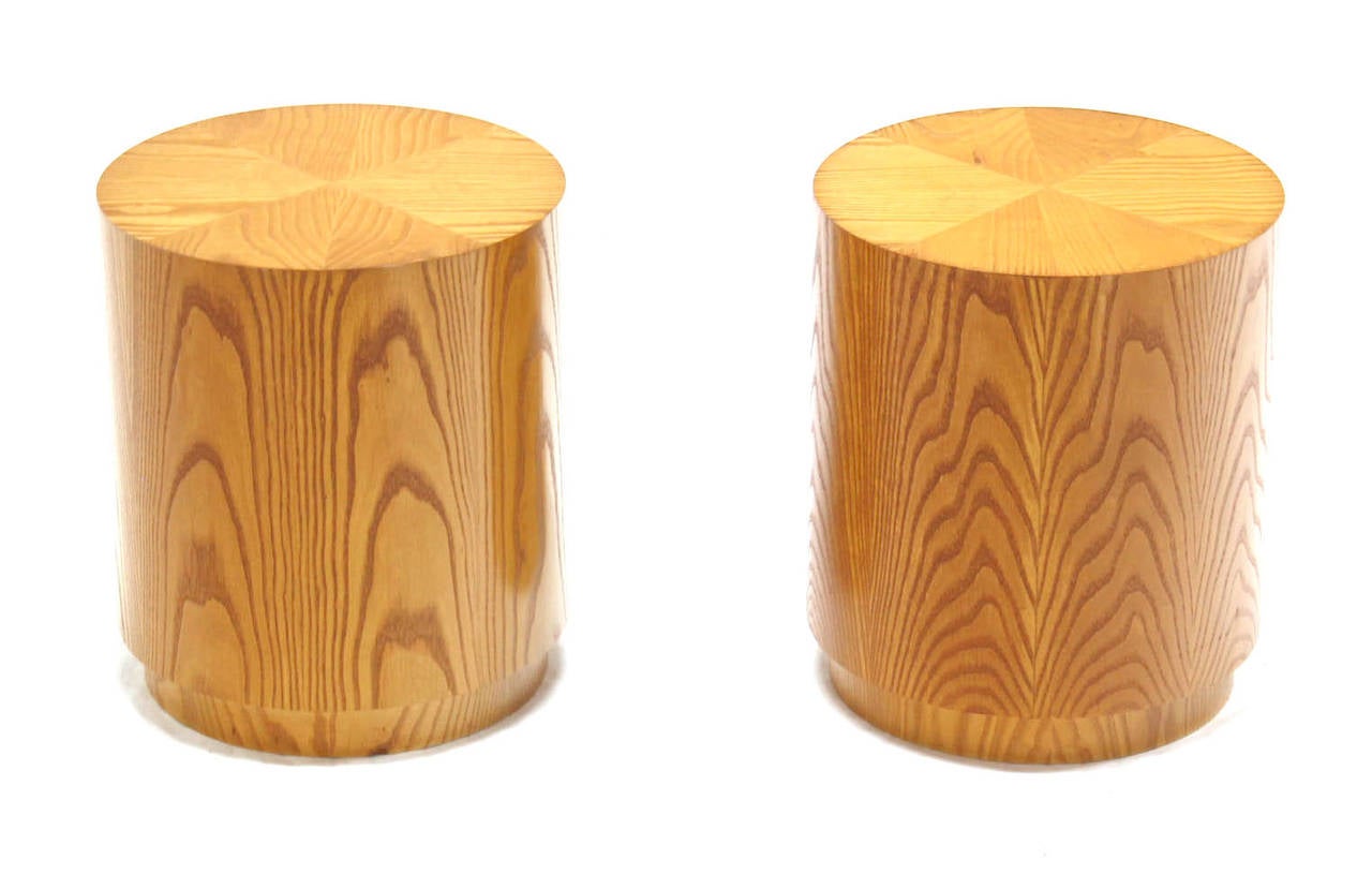 Pair of Drum Shape Side Tables 4