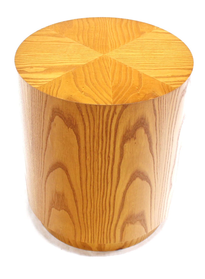 Pair of Drum Shape Side Tables at 1stDibs