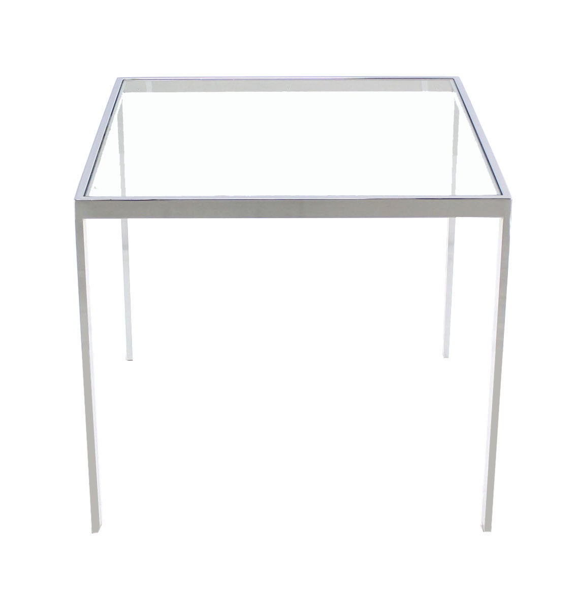 Square Cube Chrome and Glass Side Table In Excellent Condition In Rockaway, NJ