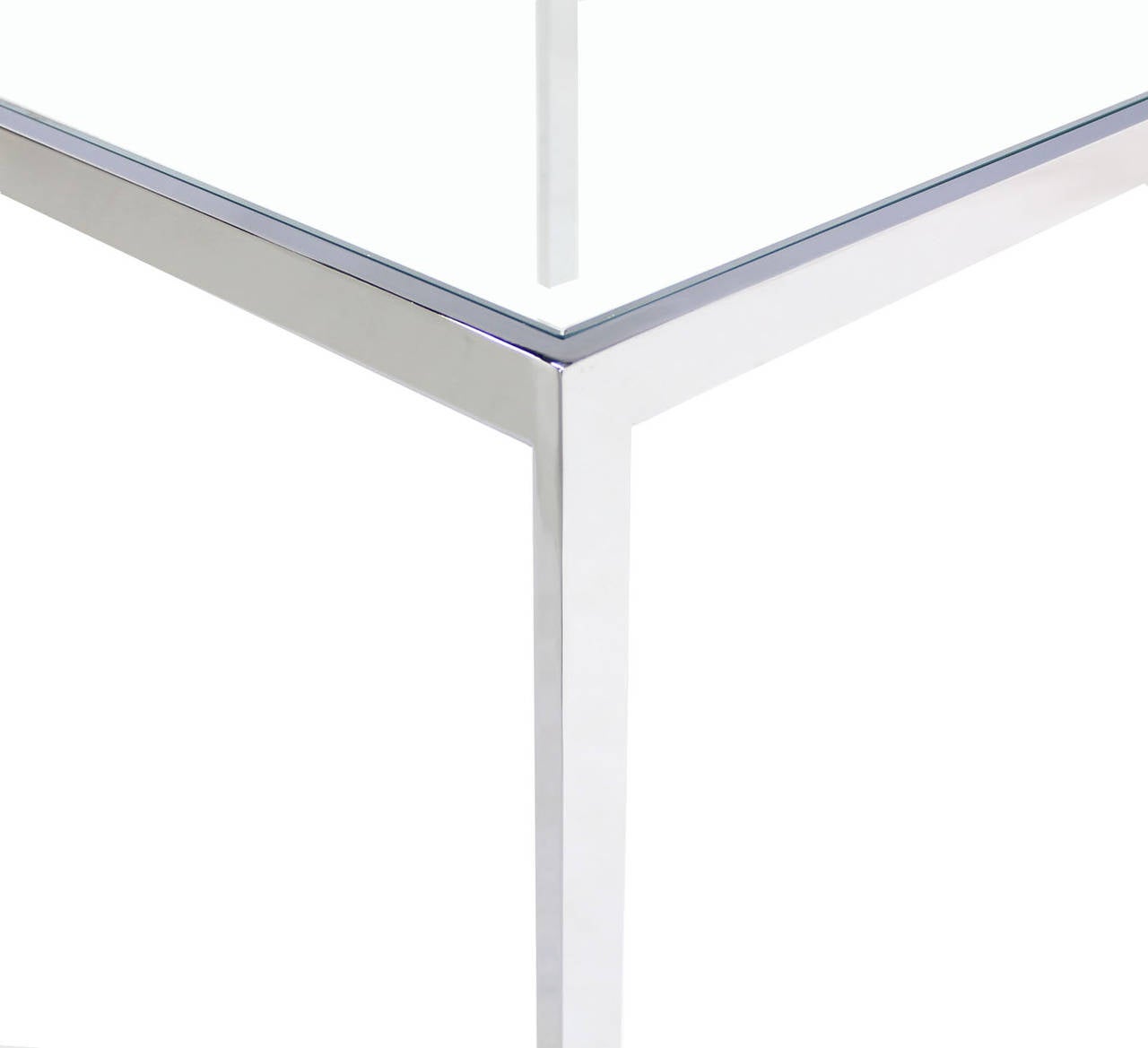 American Square Cube Chrome and Glass Side Table