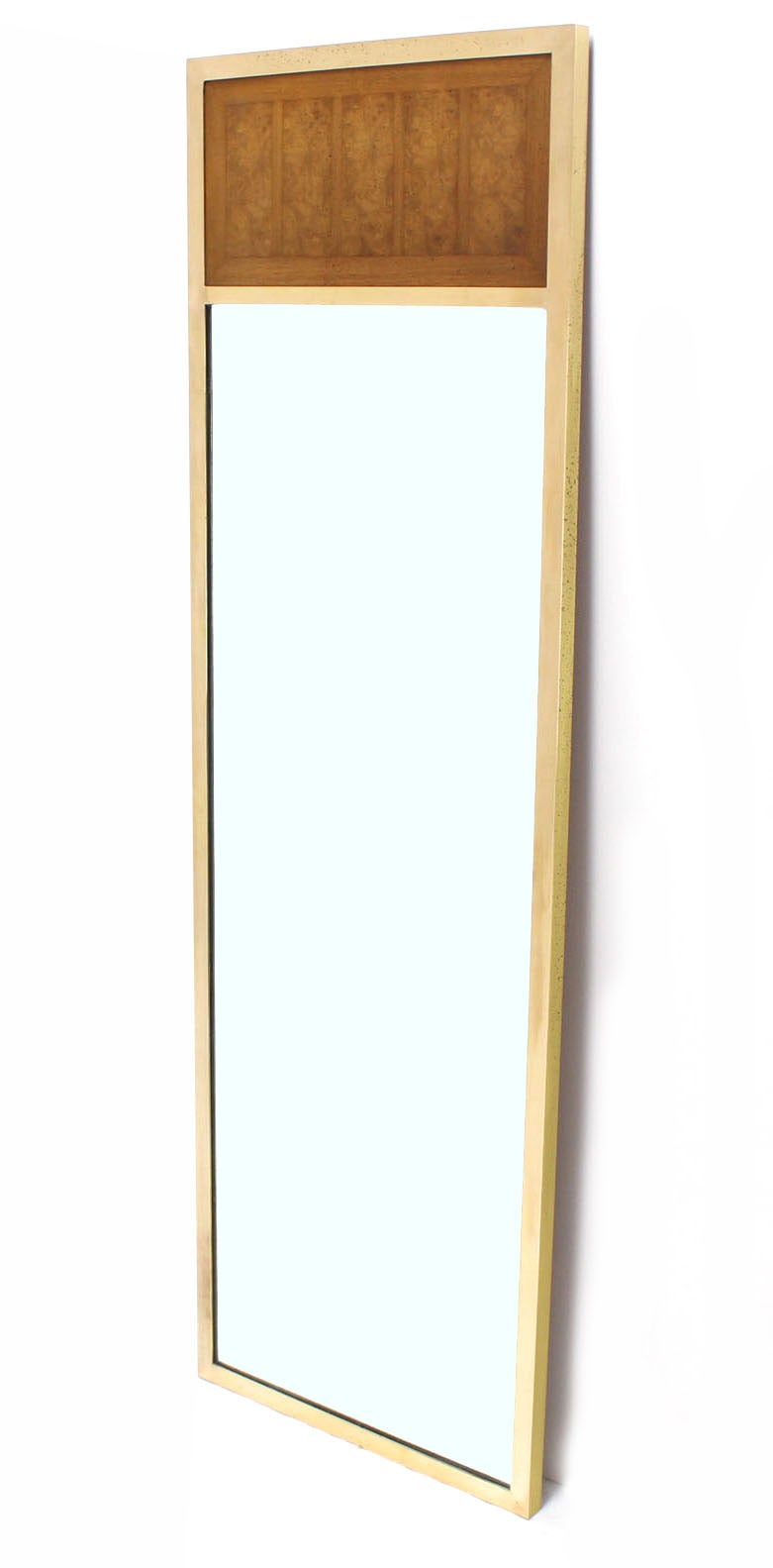 20th Century Solid Brass Frame Mid-Century Modern Rectangular Mirror