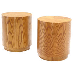 Pair of Drum Shape Side Tables