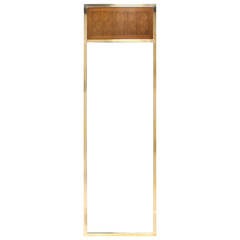Solid Brass Frame Mid-Century Modern Rectangular Mirror
