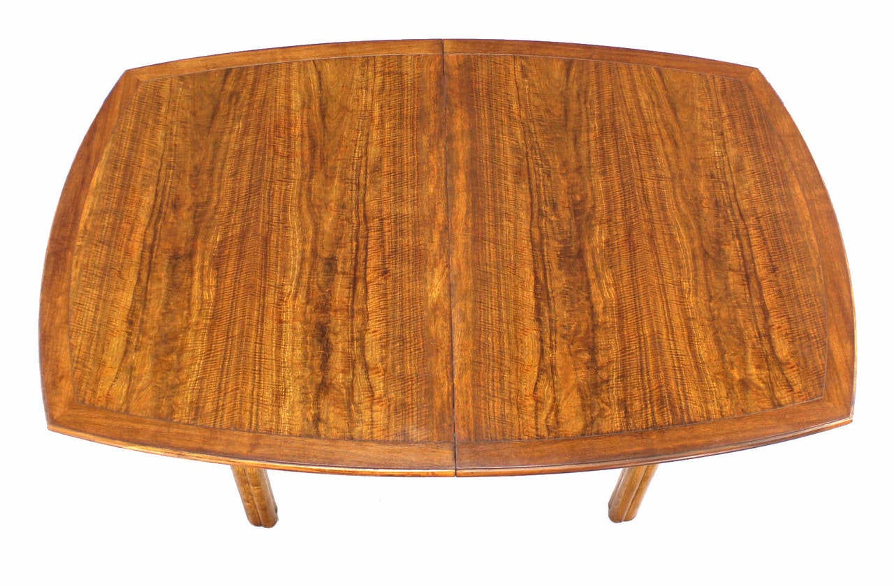 American Baker Mid-Century Modern Dining Table with Two Leaves Oval Boat Shape