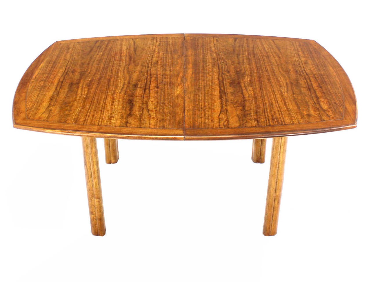 American Baker Mid-Century Modern Dining Table with Two Leaves Oval Boat Shape For Sale