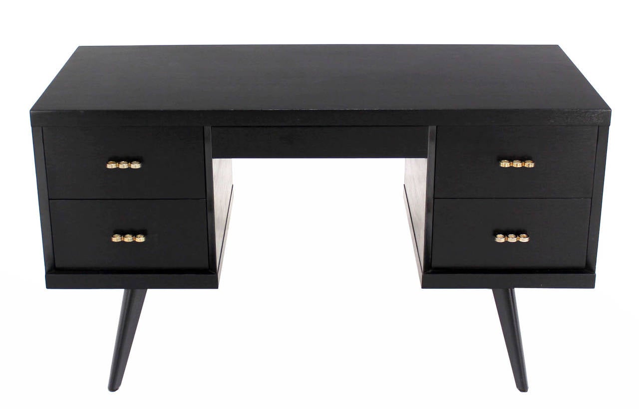 1950s MidCentury Modern Black Lacquer Desk at 1stDibs