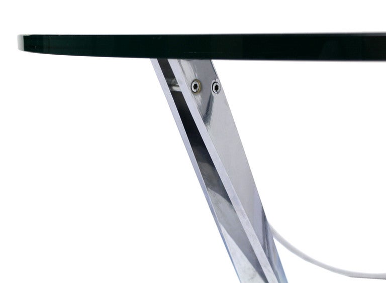 Roger Sprunger for Dunbar Chrome and Glass Coffee Table, Mid-Century Modern 3