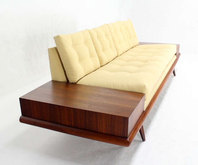 20th Century Adrian Pearsall Mid-Century Modern Sofa with Walnut End Table, New Upholstery