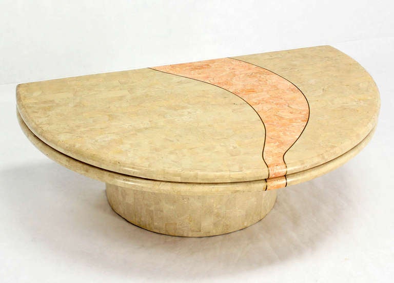 20th Century Revolving Expandable Tessellated-Top Round Coffee Table