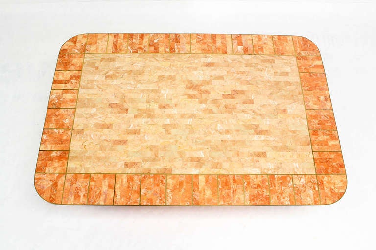 Very nice design tessellated stone coffee table by Maitland Smith.