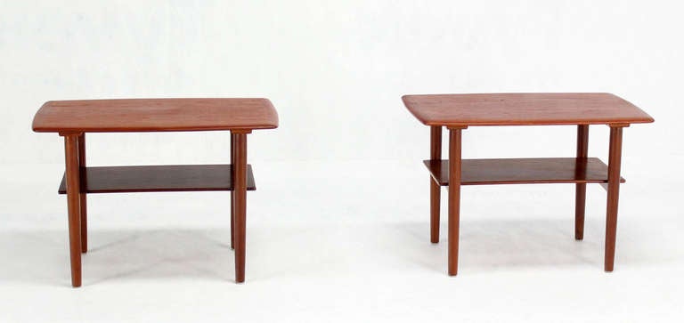 Pair of Mid-Century Danish Modern Teak End Tables by Povl Dinesen In Excellent Condition In Rockaway, NJ