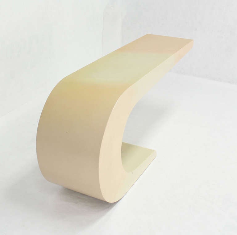 Mid-Century Modern Two Tone White Lacquer Console Mid Century Modern Karl Springer Style