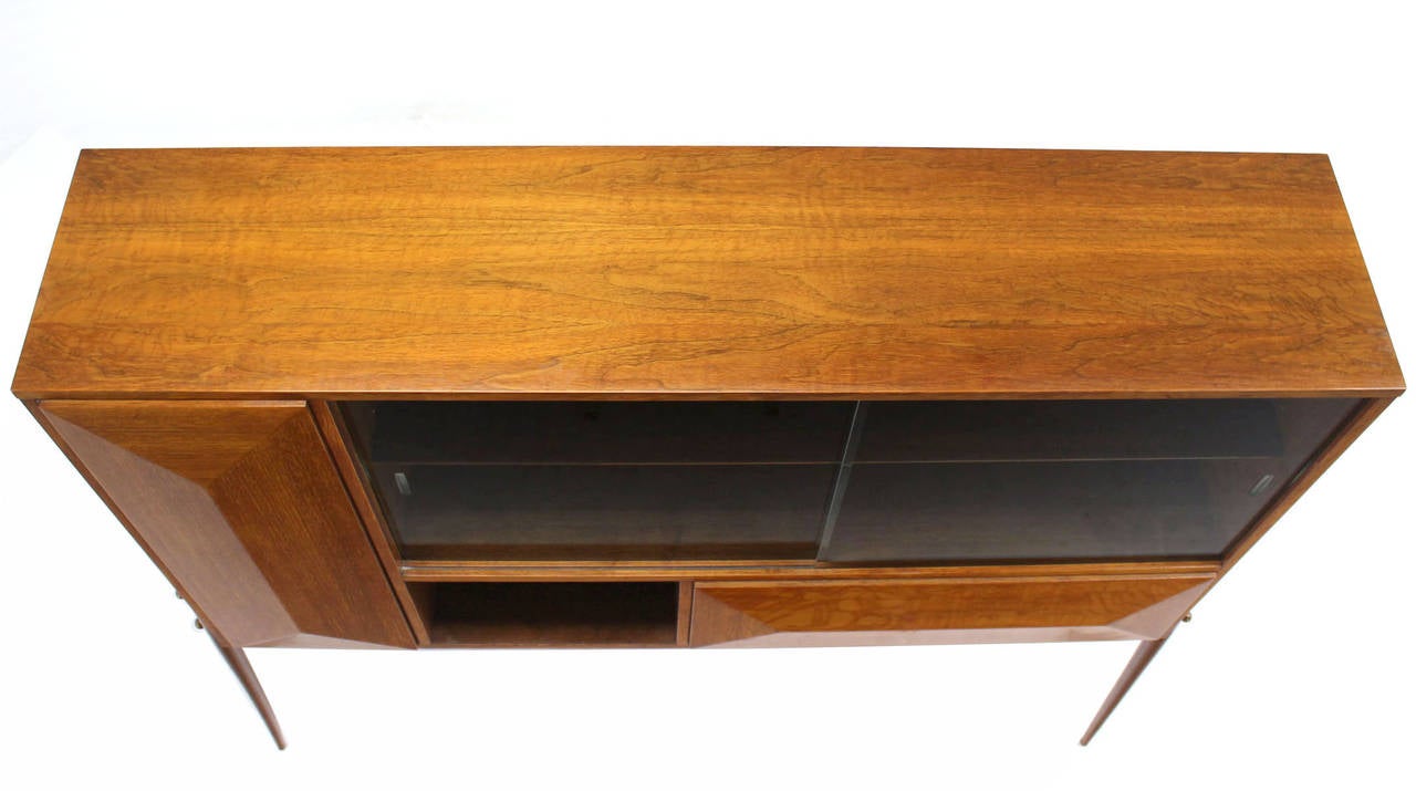Mid-Century Italian Modern Cabinet Credenza on Tall Legs 1