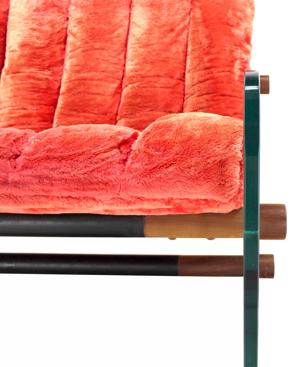 Mid-Century Modern Glass Side Lounge Club Chair