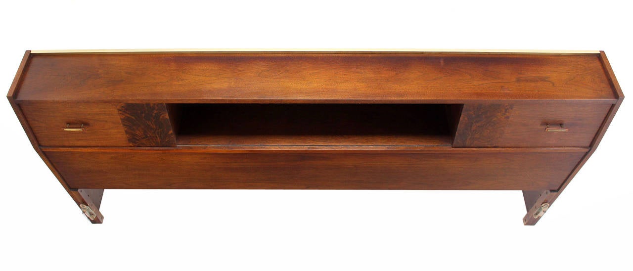 Oiled Walnut Storage Cabinet Head Tables Headboard King Bed 3