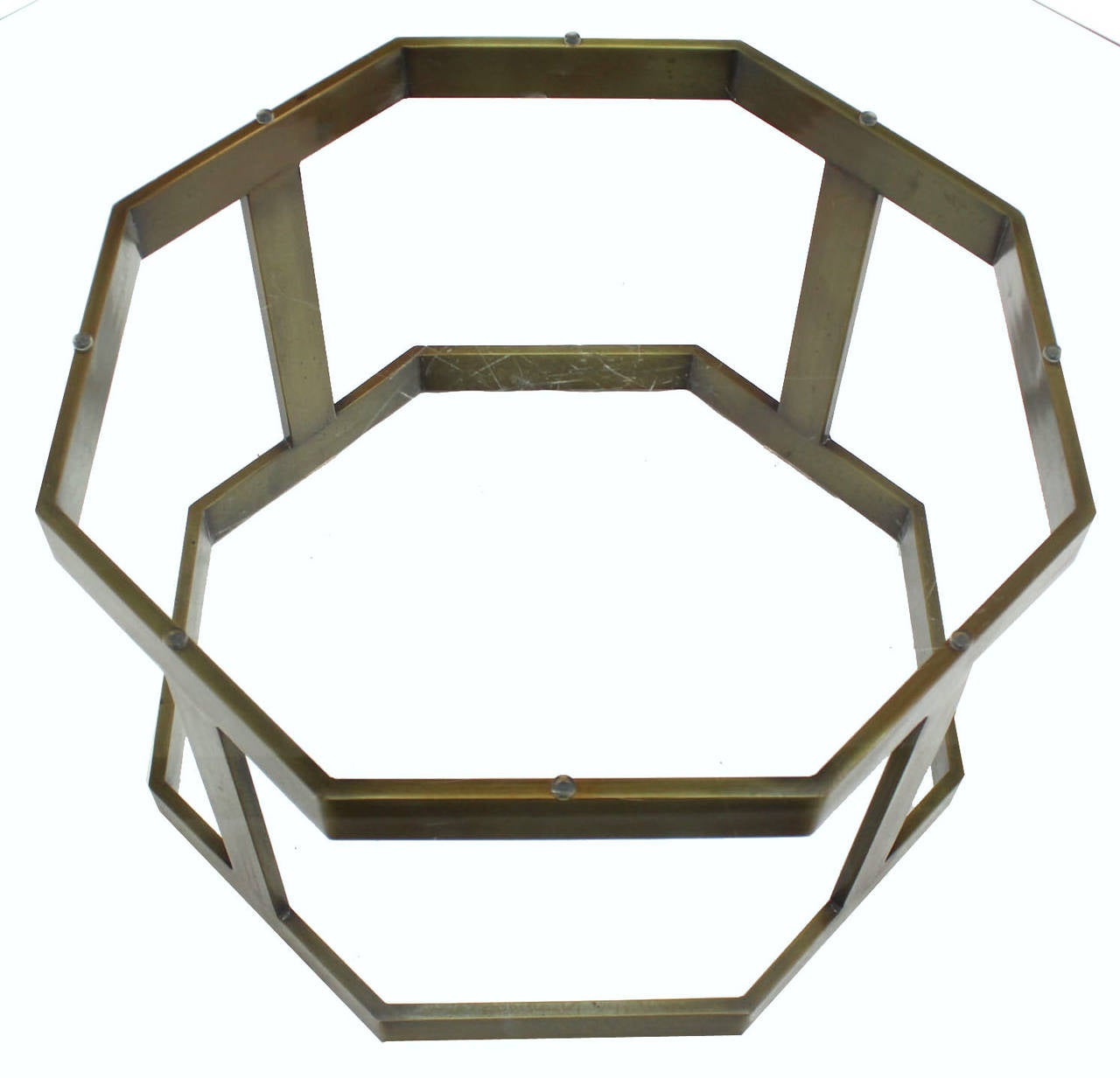 octagonal coffee table with glass top