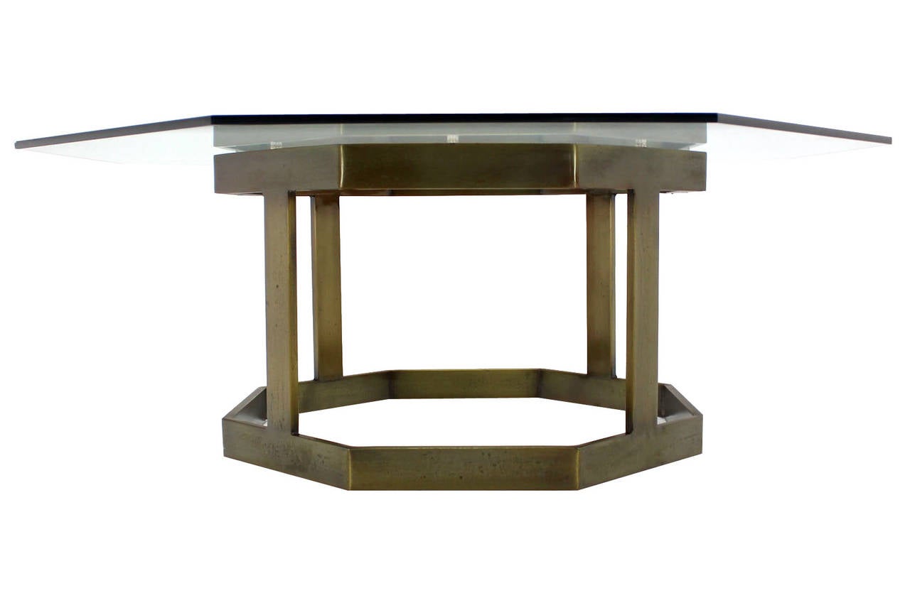 octagonal glass top coffee table