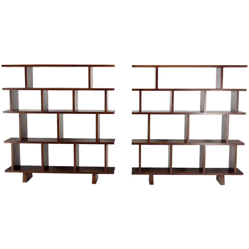 Pair of Large Open Back Bookcases Shelves Wall Units Room Dividers