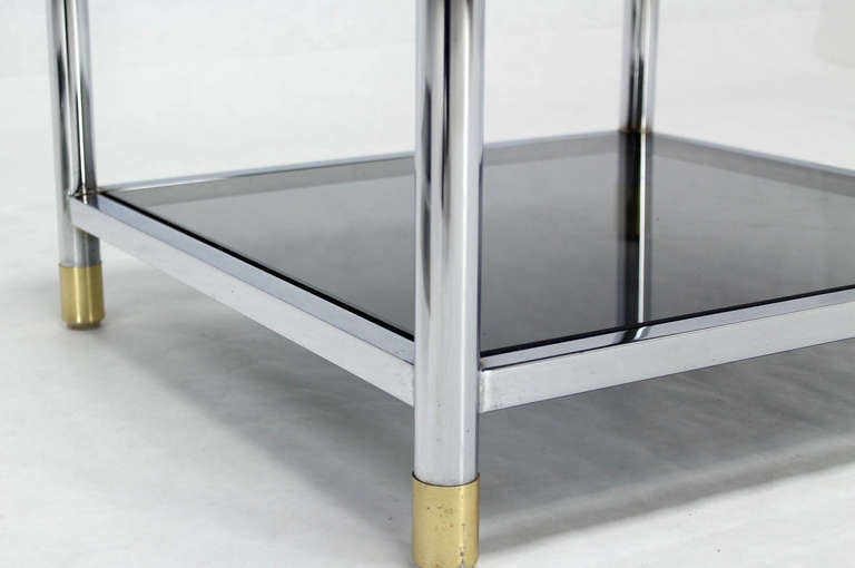 smoked glass end tables
