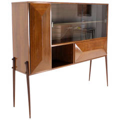 Mid-Century Italian Modern Cabinet Credenza on Tall Legs