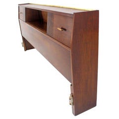 Oiled Walnut Storage Cabinet Head Tables Headboard King Bed