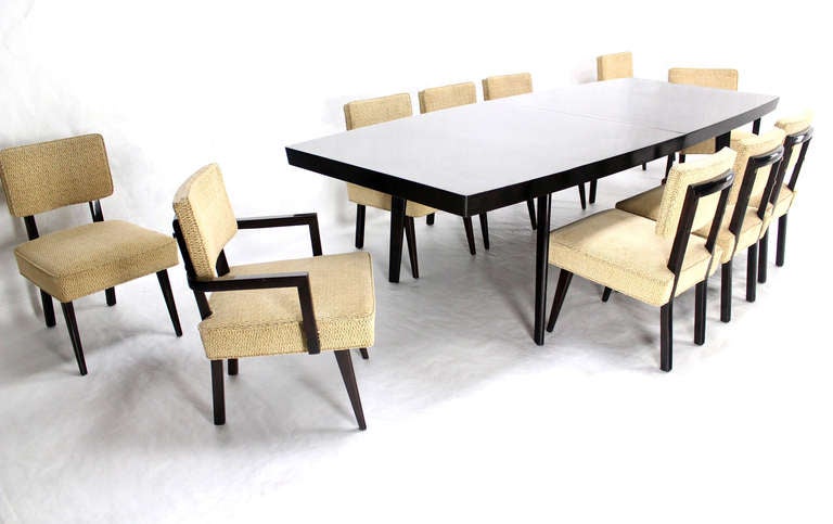 Dunbar Dining or Conference Table + 10 Chairs Mid Mid Century Modern In Good Condition In Rockaway, NJ