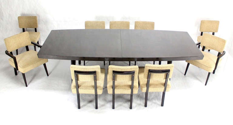 Lacquered Dunbar Dining or Conference Table + 10 Chairs Mid Mid Century Modern