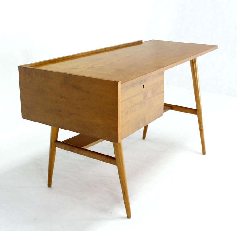 Edmond Spence Mid-Century Swedish Modern Blonde Maple Desk 1