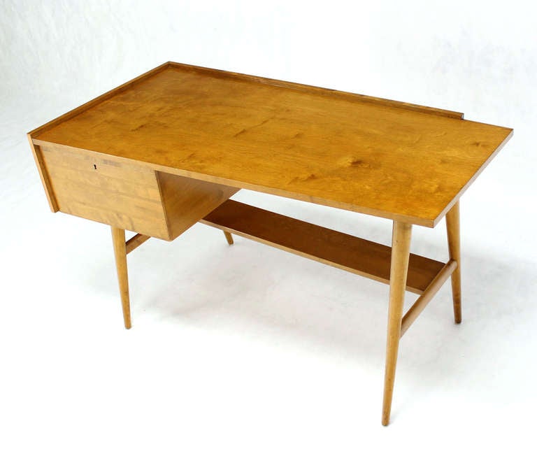 Edmond Spence Mid-Century Swedish Modern Blonde Maple Desk 2